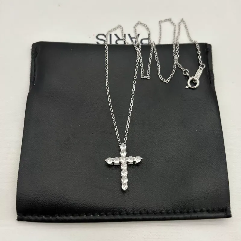 Full Pave Cross Pendant Necklace
