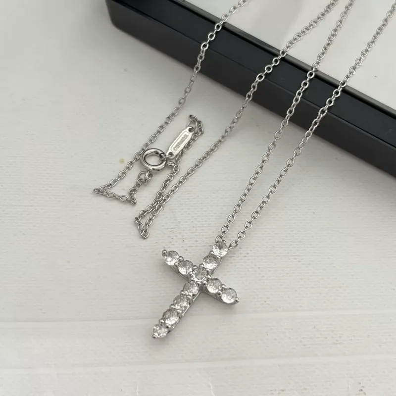 Full Pave Cross Pendant Necklace