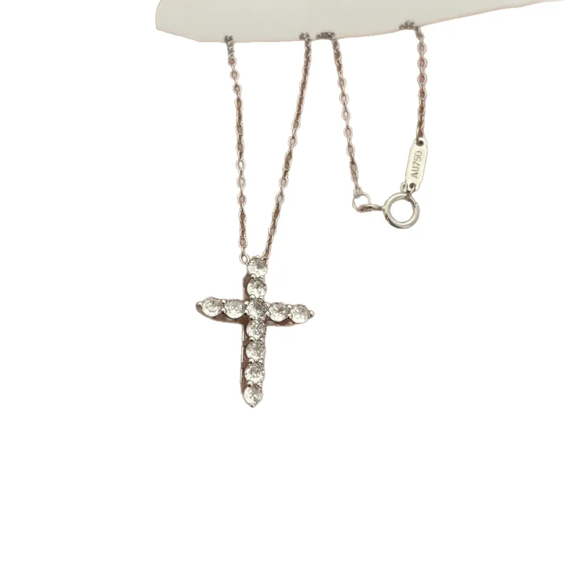 Full Pave Cross Pendant Necklace