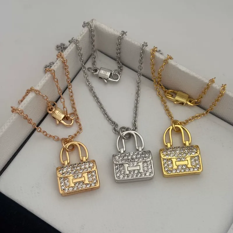 Zirkon Full Pave Tasche Anhänger Halskette