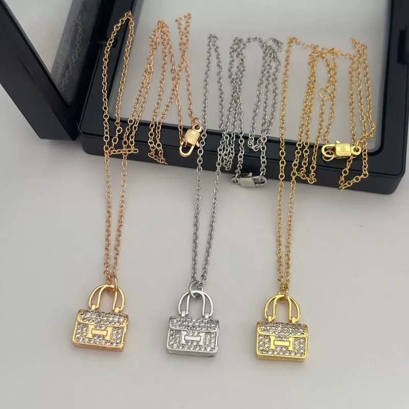Zirkon Full Pave Tasche Anhänger Halskette