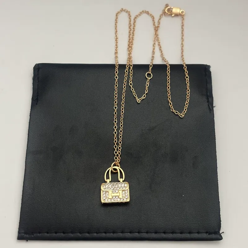 Zirkon Full Pave Tasche Anhänger Halskette