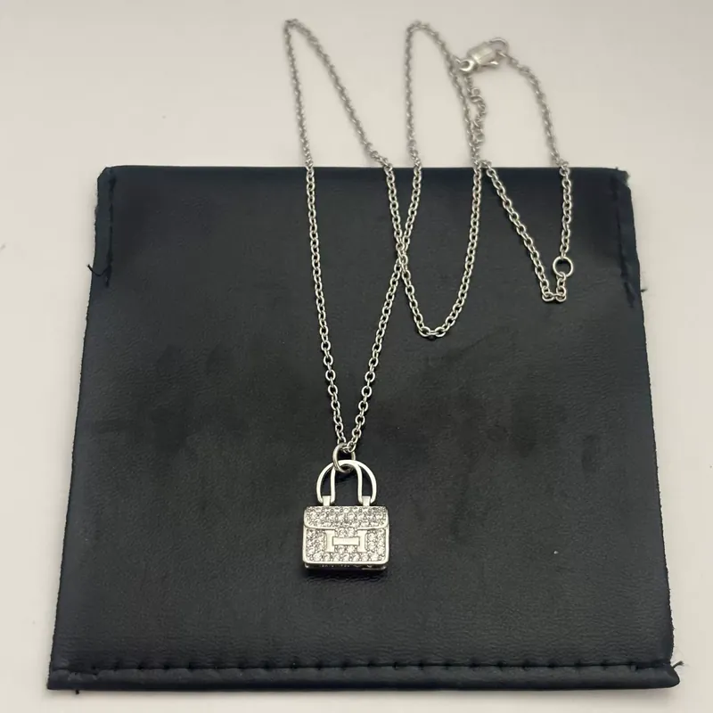 Zirkon Full Pave Tasche Anhänger Halskette