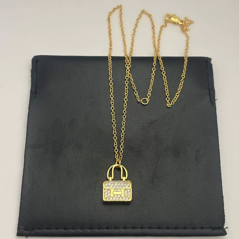 Zirkon Full Pave Tasche Anhänger Halskette