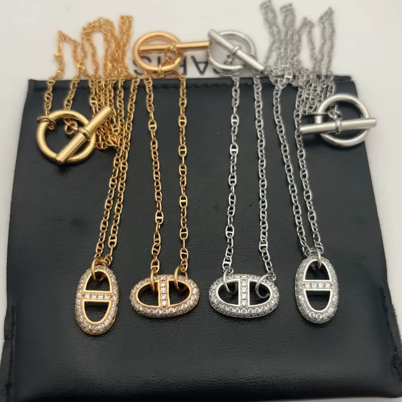 Zircon H Letter Pave Necklace Set