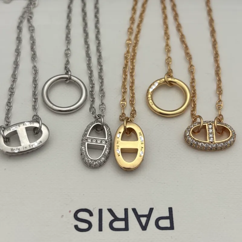 Zircon H Letter Pave Necklace Set
