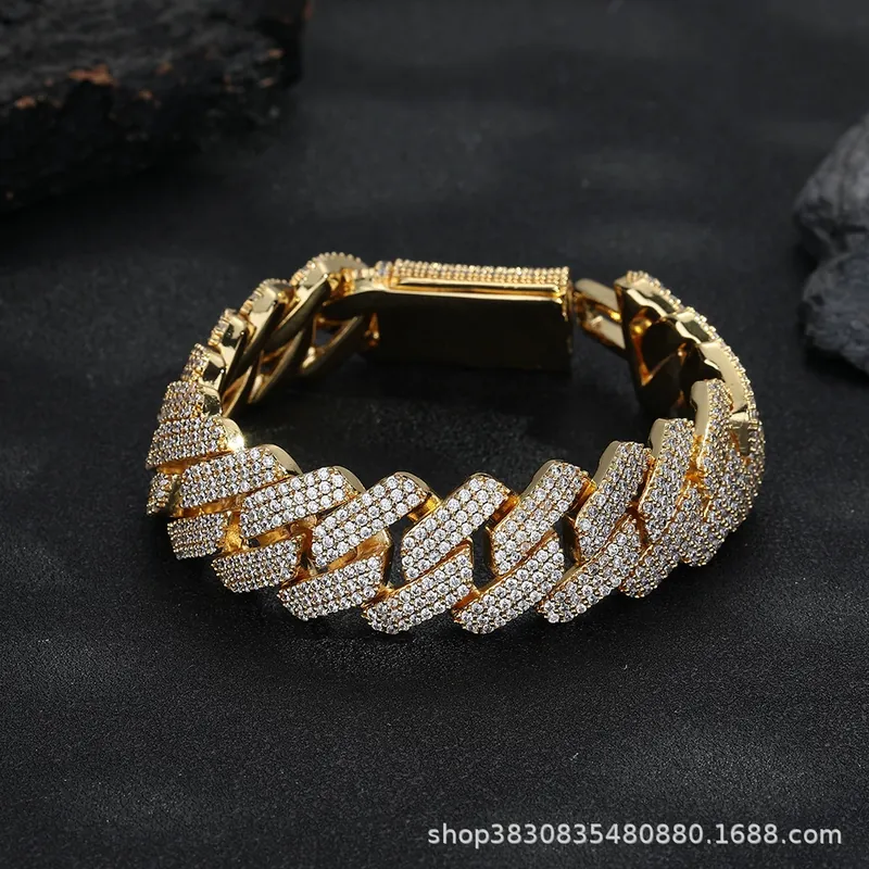 Copper Zircon Diamond Cuban Chain Necklace