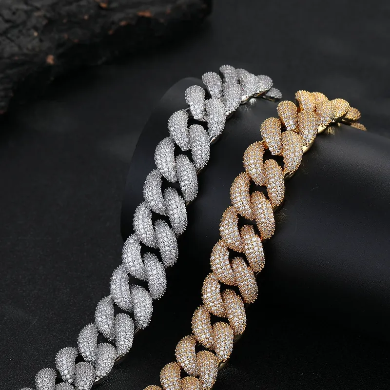 Copper Zircon Bubble Cuban Chain Necklace