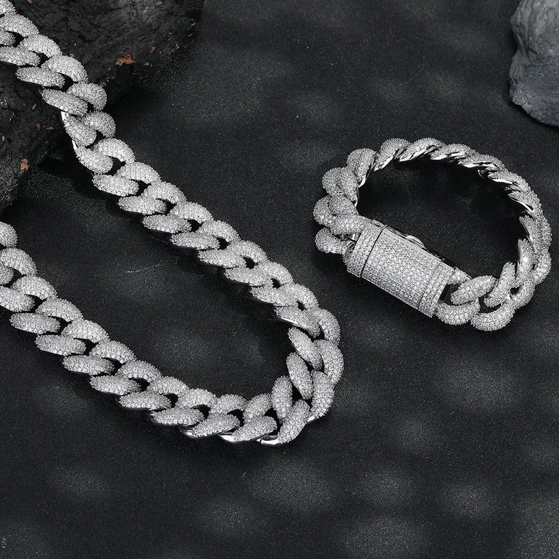 Copper Zircon Bubble Cuban Chain Necklace