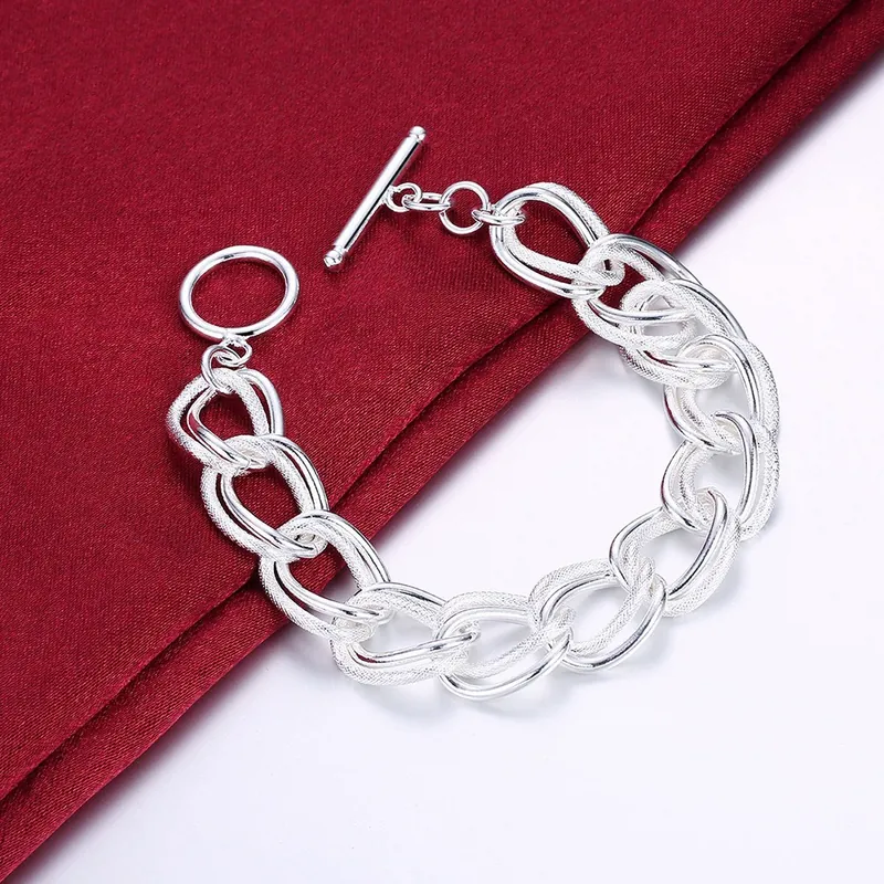 Double Ring Bracelet Silver