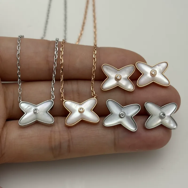 White Shell X Stud Earrings
