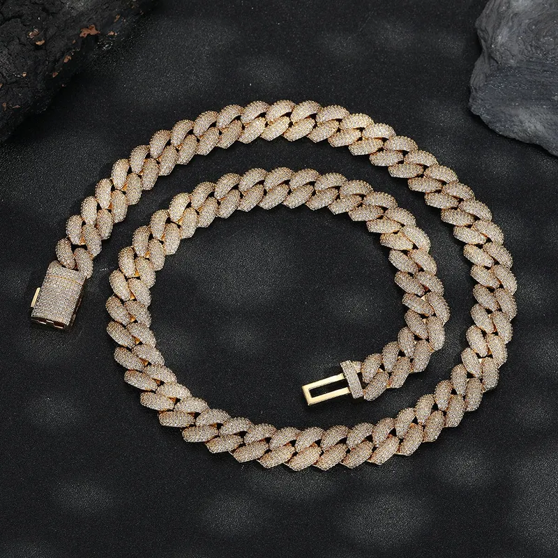 Copper Zircon Bubble Cuban Chain Necklace