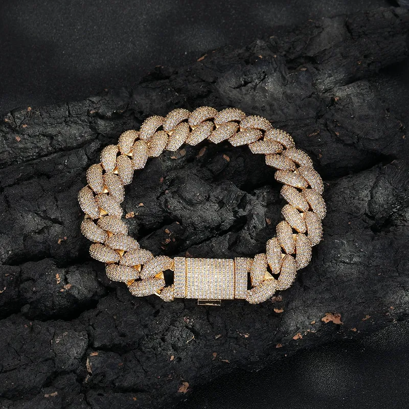 Copper Zircon Bubble Cuban Chain Necklace