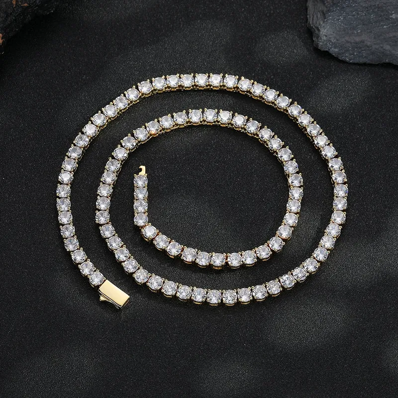 Copper Zircon Tennis Chain Necklace