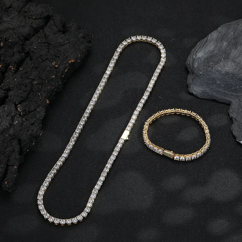 Copper Zircon Tennis Chain Necklace