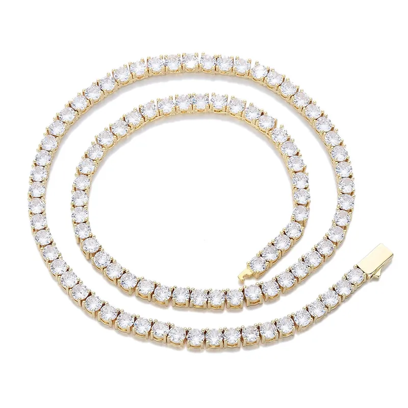Copper Zircon Tennis Chain Necklace