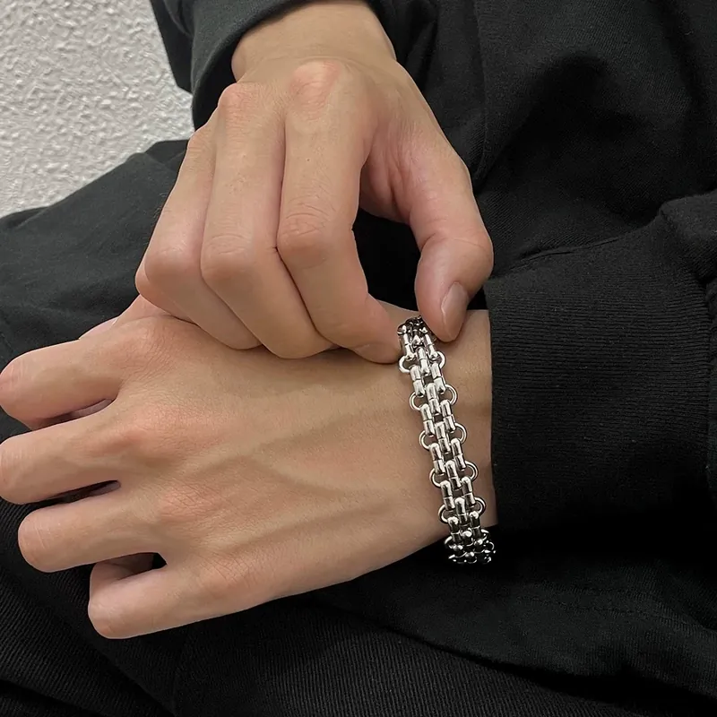 Pulseira de Miçangas de Três Linhas Prata