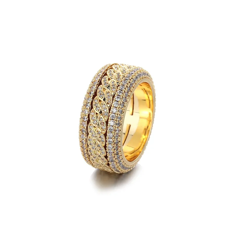 Copper Zircon Spinning Cuban Ring