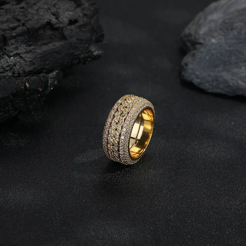 Copper Zircon Spinning Cuban Ring