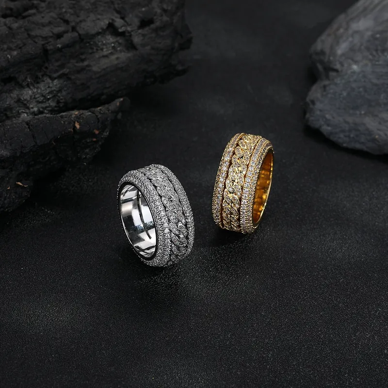 Copper Zircon Spinning Cuban Ring