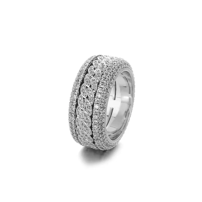 Copper Zircon Spinning Cuban Ring