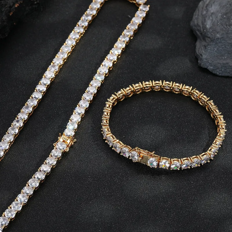 Copper Zircon Tennis Chain Necklace