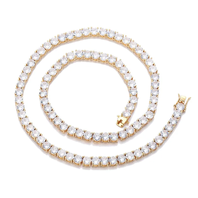 Copper Zircon Tennis Chain Necklace
