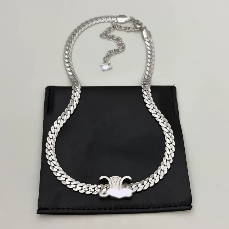 Zircon Serpent Chain Necklace Brass