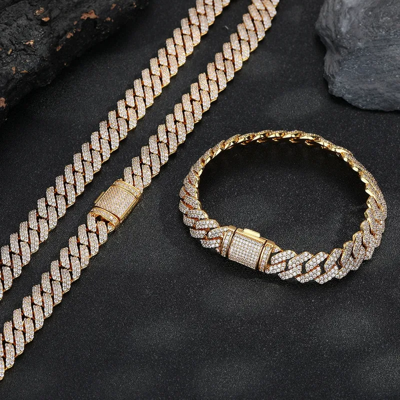 Kupfer Zirkonia Diamant Cuban Kette Halskette