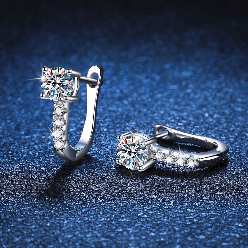 Zircon U-Shape Earrings Minimalist Korean Style