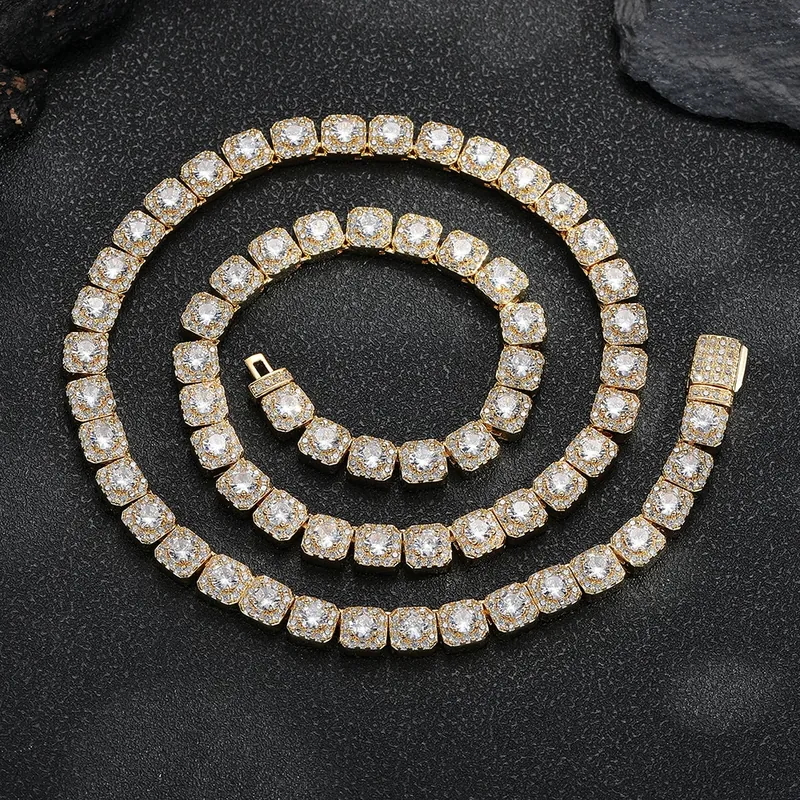 Copper Zircon Ice Chain Necklace