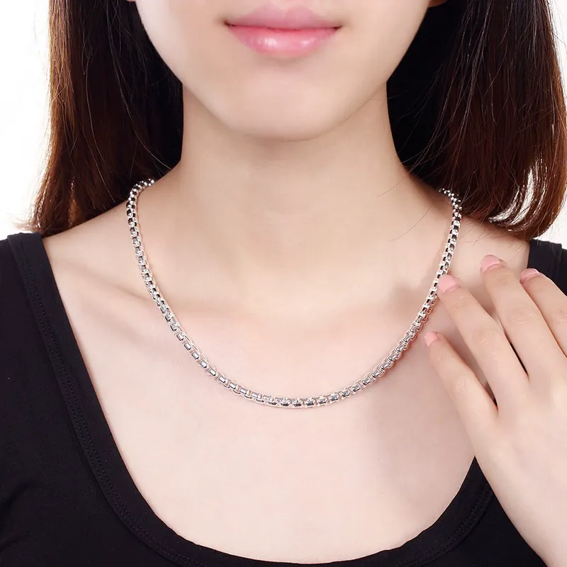 Titanium Steel Box Chain Necklace 4MM