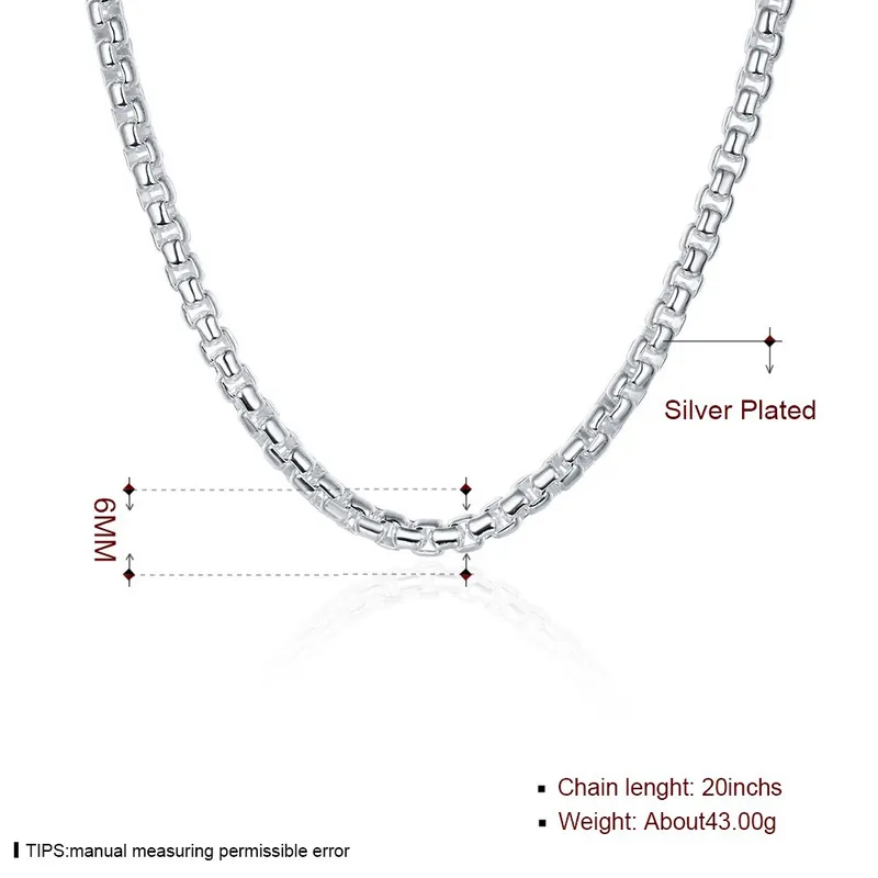 Titanium Steel Box Chain Necklace 4MM