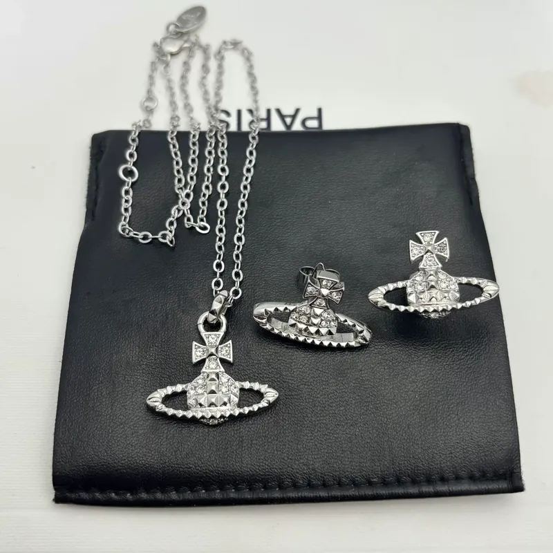 Zircon Saturn Stud Earrings