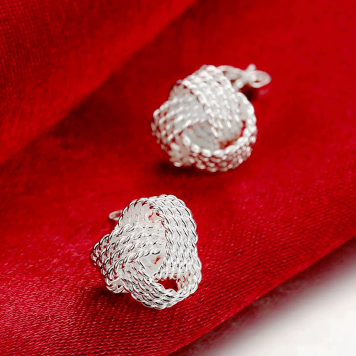 Titanium Steel Mesh Stud Earrings Minimalist