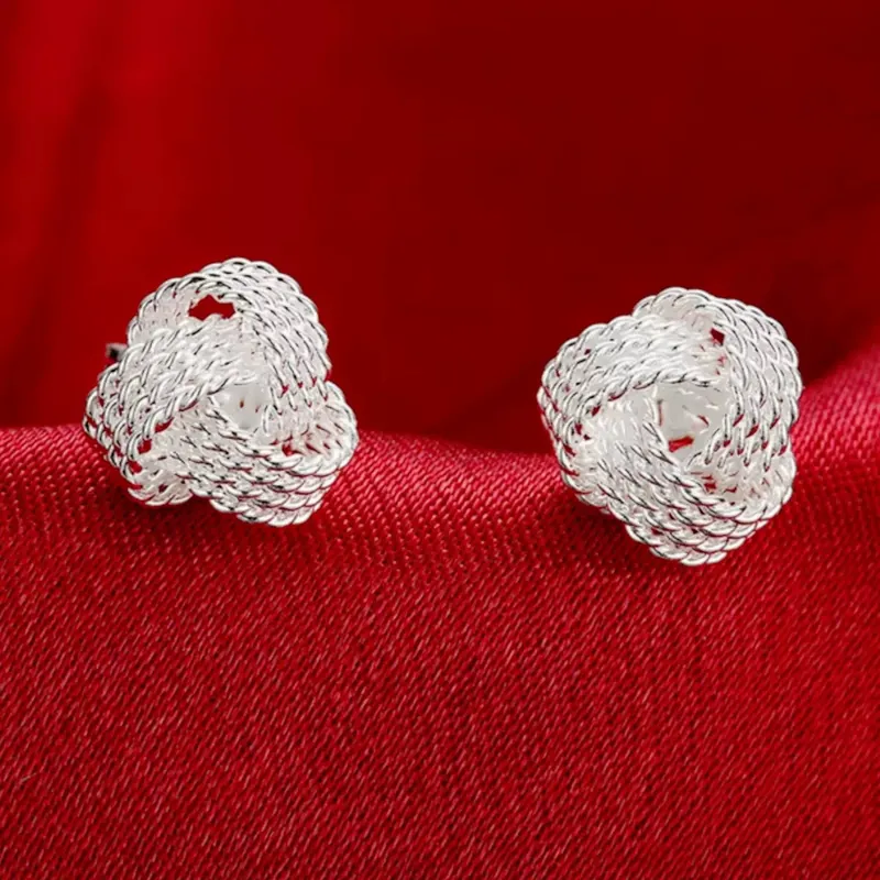 Titanium Steel Mesh Stud Earrings Minimalist