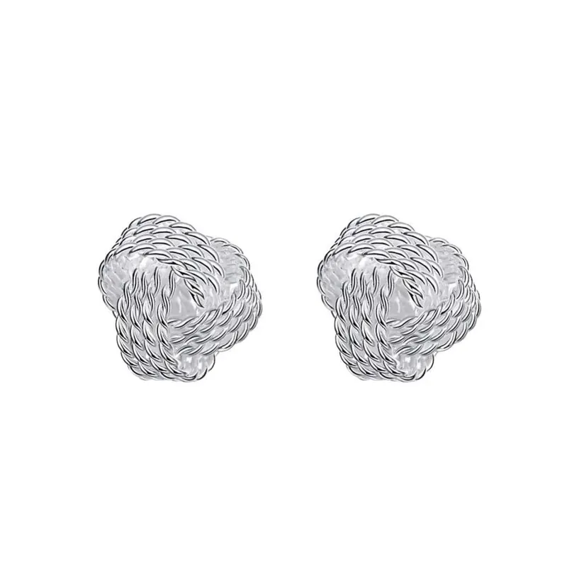 Titanium Steel Mesh Stud Earrings Minimalist