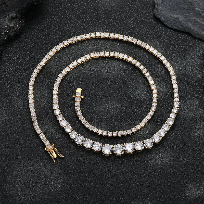 Copper Zircon Gradient Tennis Chain Necklace