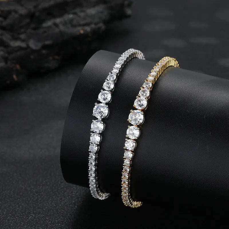 Copper Zircon Gradient Tennis Chain Necklace