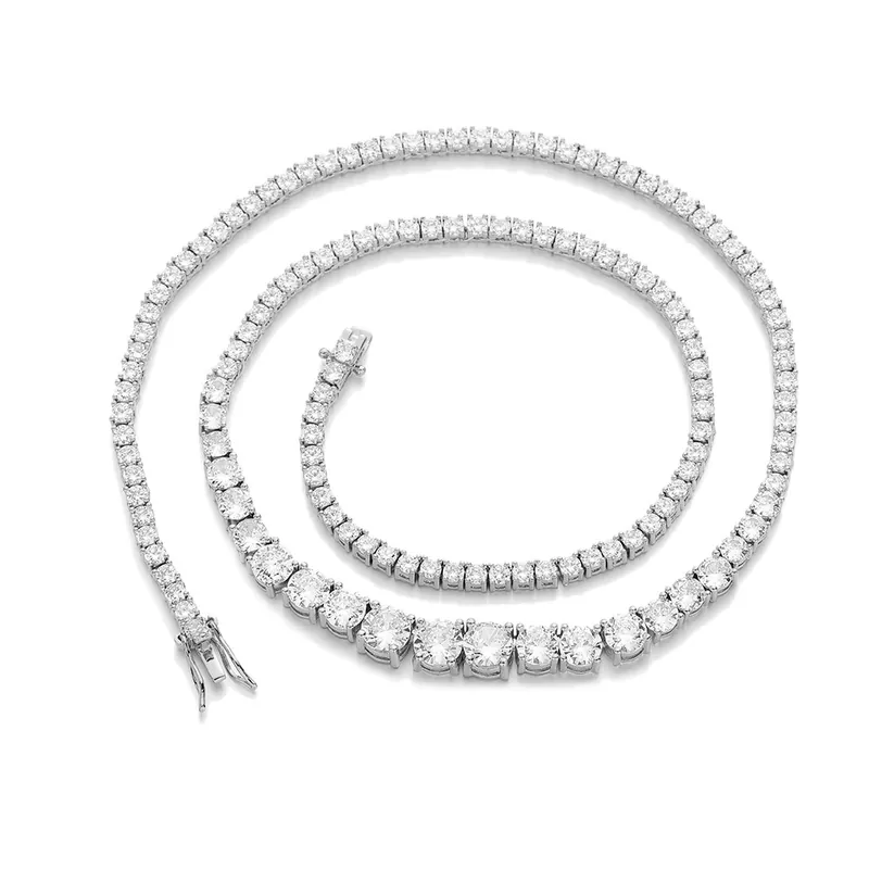 Copper Zircon Gradient Tennis Chain Necklace