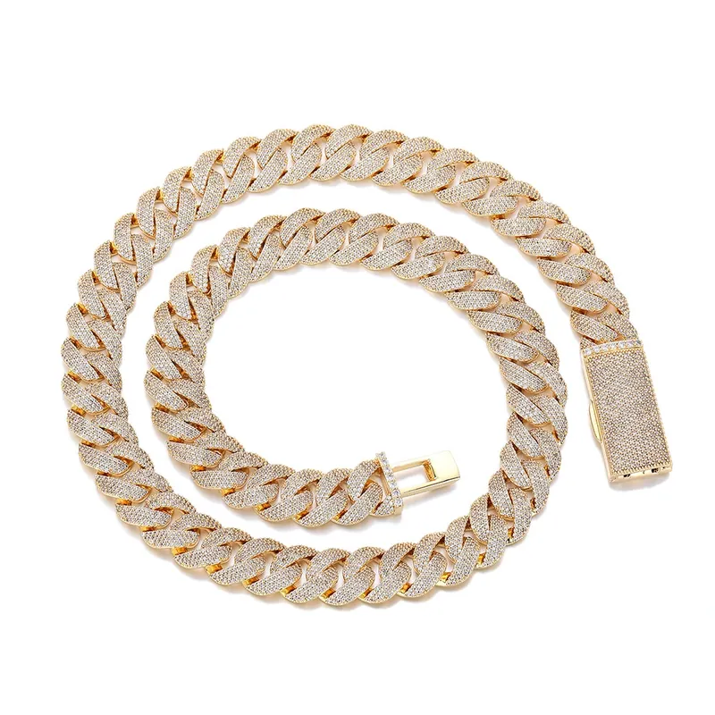 Copper Zircon Cuban Chain Necklace