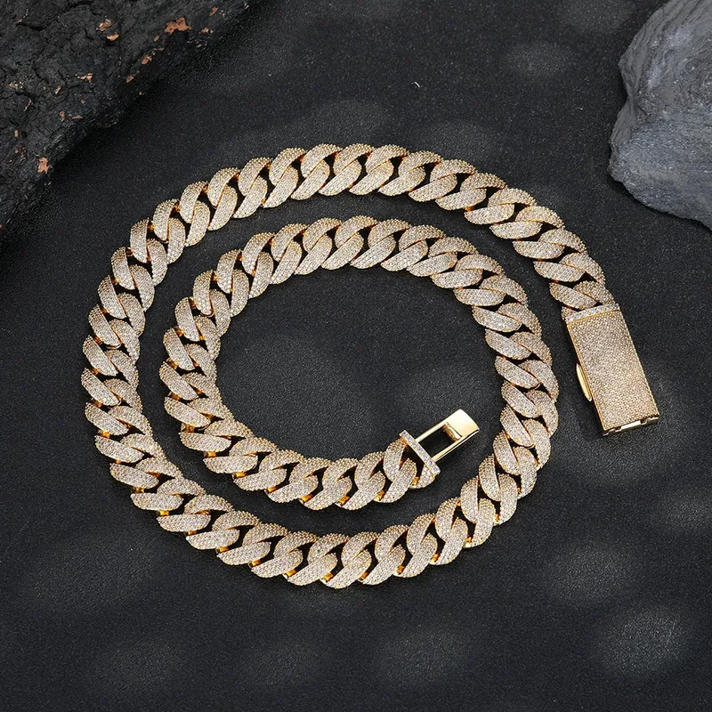 Collar de Cobre con Zirconia y Cadena Cubana