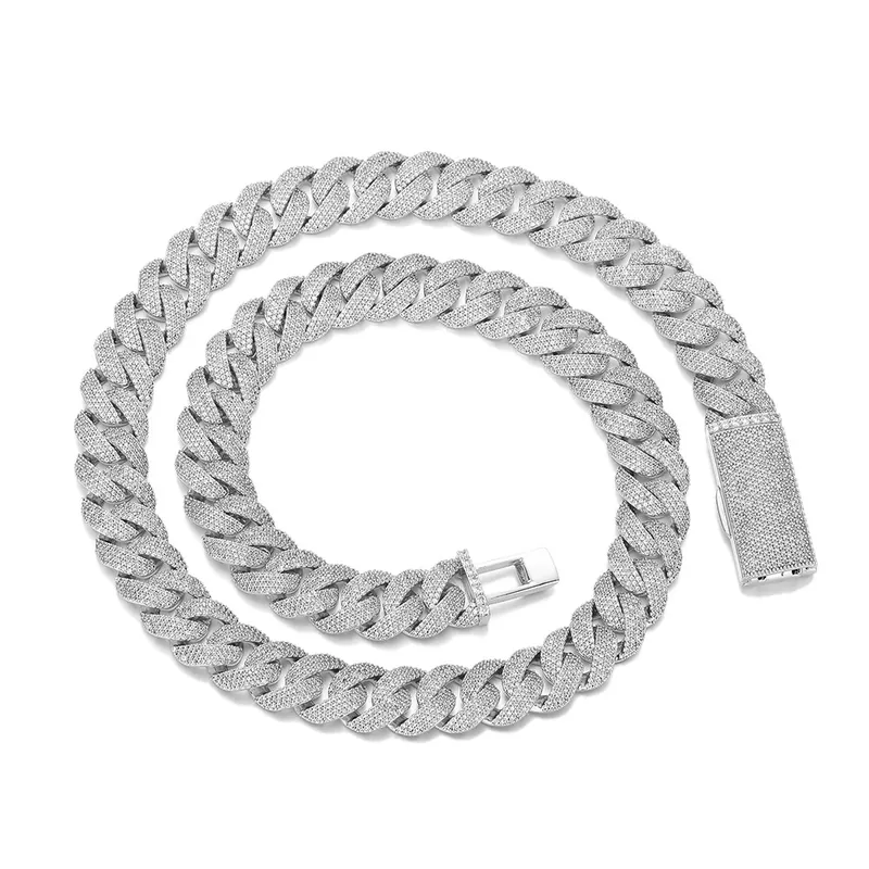 Collar de Cobre con Zirconia y Cadena Cubana