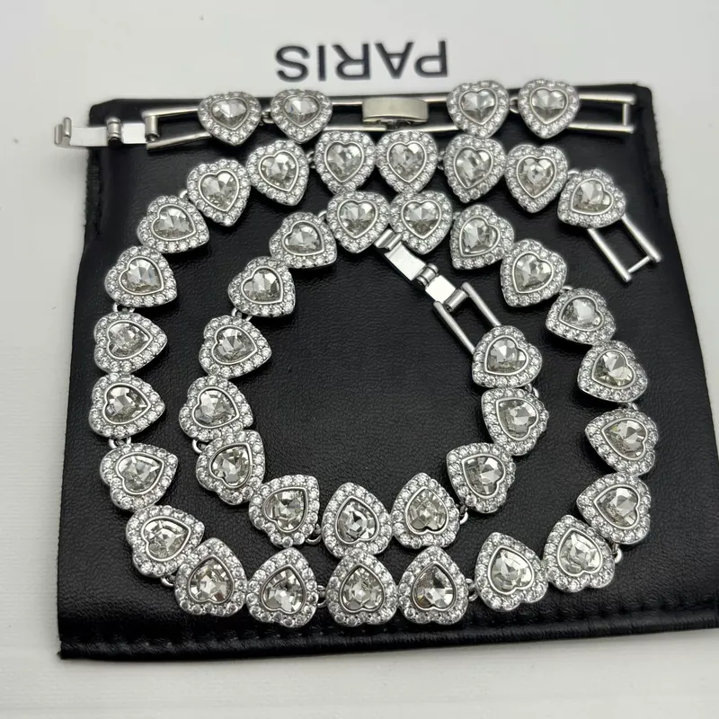 Zircon Heart Cuban Chain Necklace
