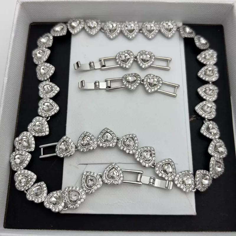 Zircon Heart Cuban Chain Necklace