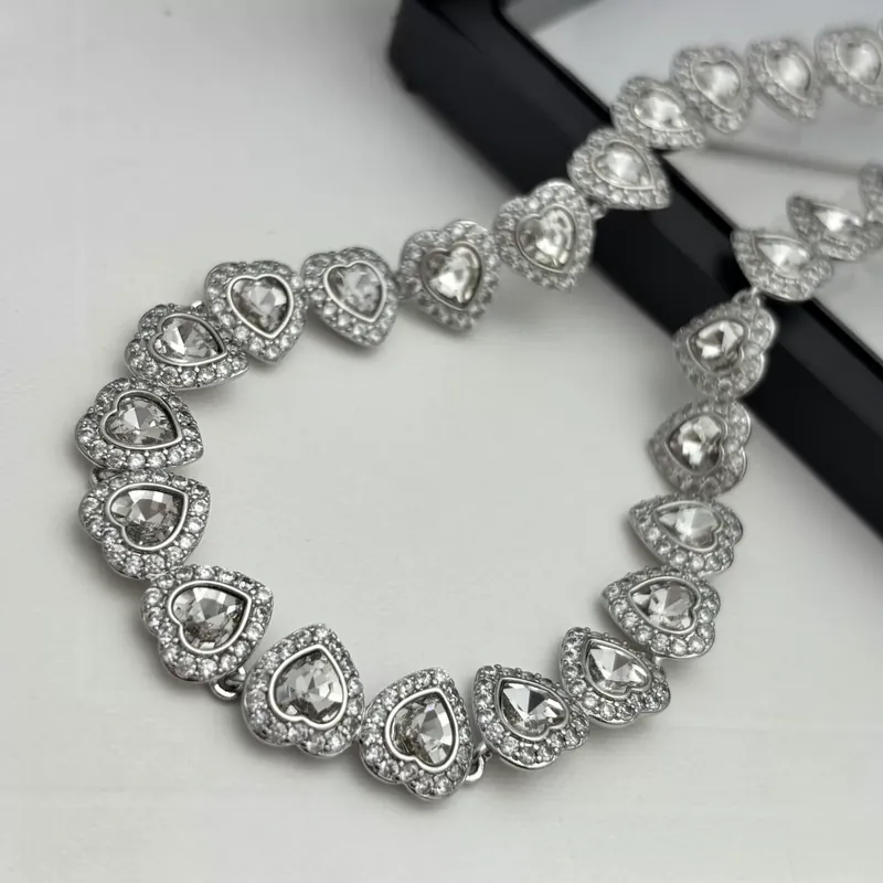 Zircon Heart Cuban Chain Necklace
