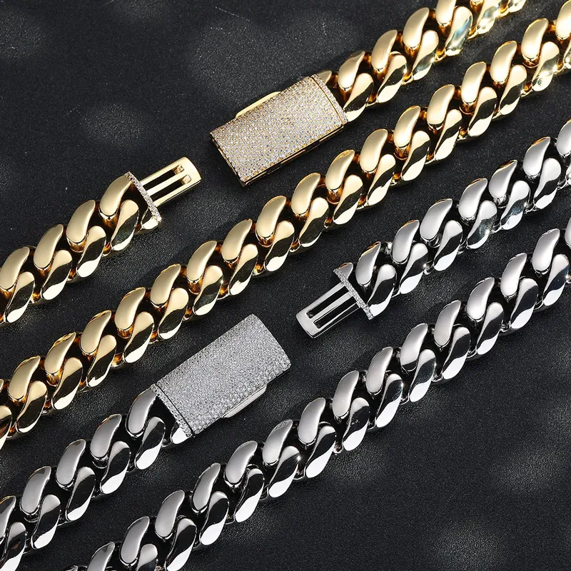 Copper Zircon Cuban Chain Necklace