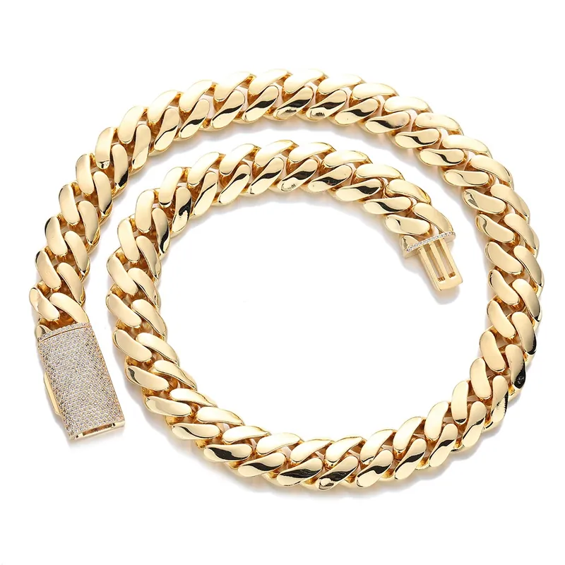 Copper Zircon Cuban Chain Necklace