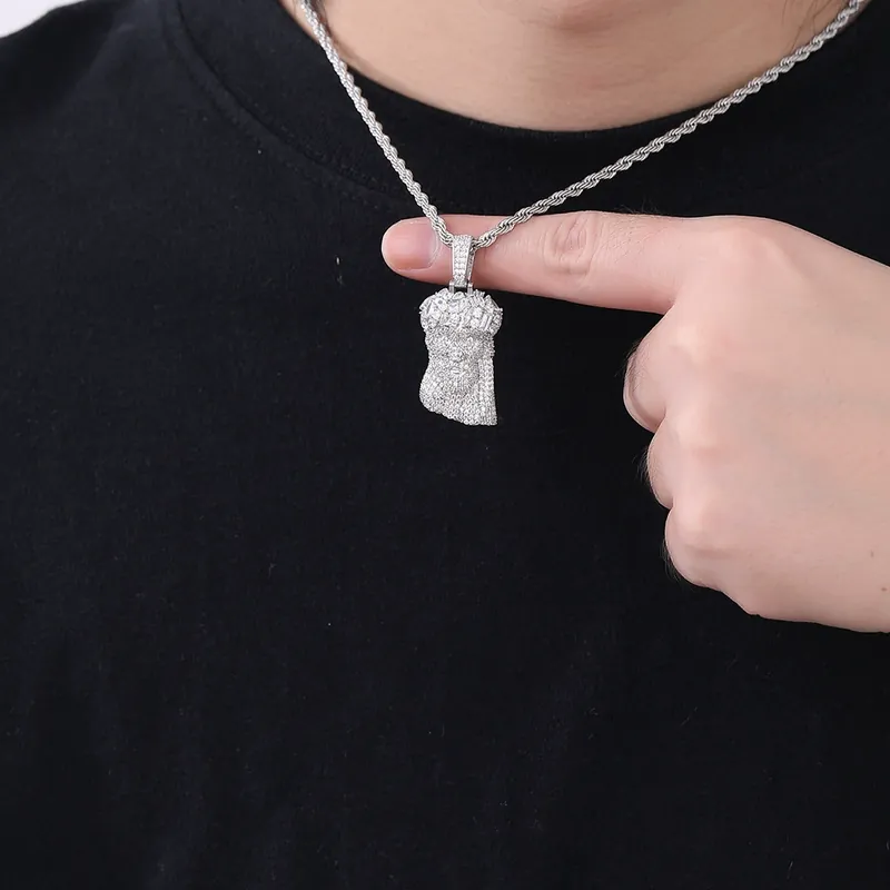 Skull Pendant Necklace Hip-Hop Copper Zircon Men's