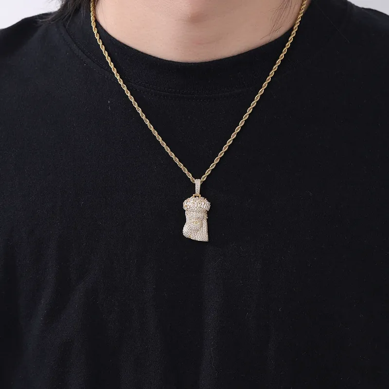 Skull Pendant Necklace Hip-Hop Copper Zircon Men's